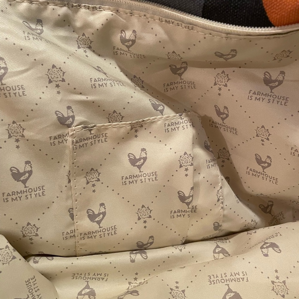 Farmhouse is My Style Floral Canvas Tote Bag - Gray, Red, Orange and Yellow - Picture 7 of 12